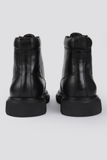 מגפוני עור לגברים בצבע שחור