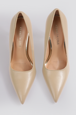 נעלי עקב סטילטו 10 ס"מ בצבע בז'