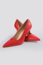 נעלי עקב סטילטו 8 ס"מ בצבע אדום