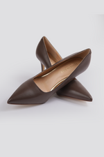 נעלי עקב סטילטו 8 ס"מ בצבע חום