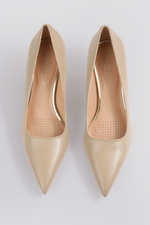 נעלי עקב סטילטו 6 ס"מ בצבע בז'