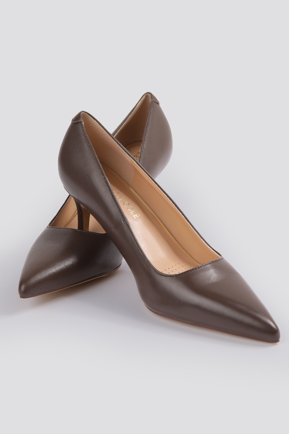 נעלי עקב סטילטו 6 ס"מ בצבע חום