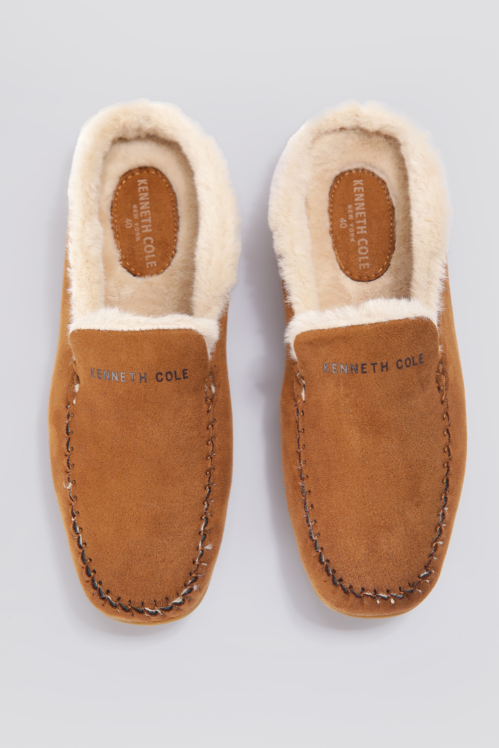 נעלי בית מוקסין לגברים בצבע חום