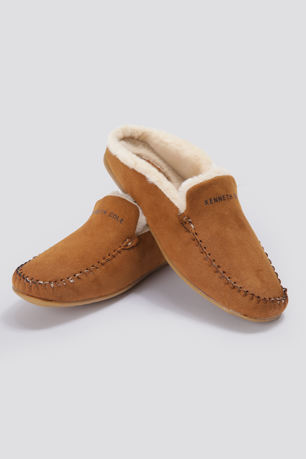 נעלי בית מוקסין לגברים בצבע חום