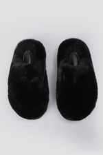 נעלי בית פרוותיות לנשים בצבע שחור