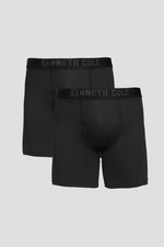 זוג תחתוני בוקסר בצבע שחור הדפס שחור