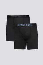 זוג תחתוני בוקסר בצבע שחור הדפס כחול