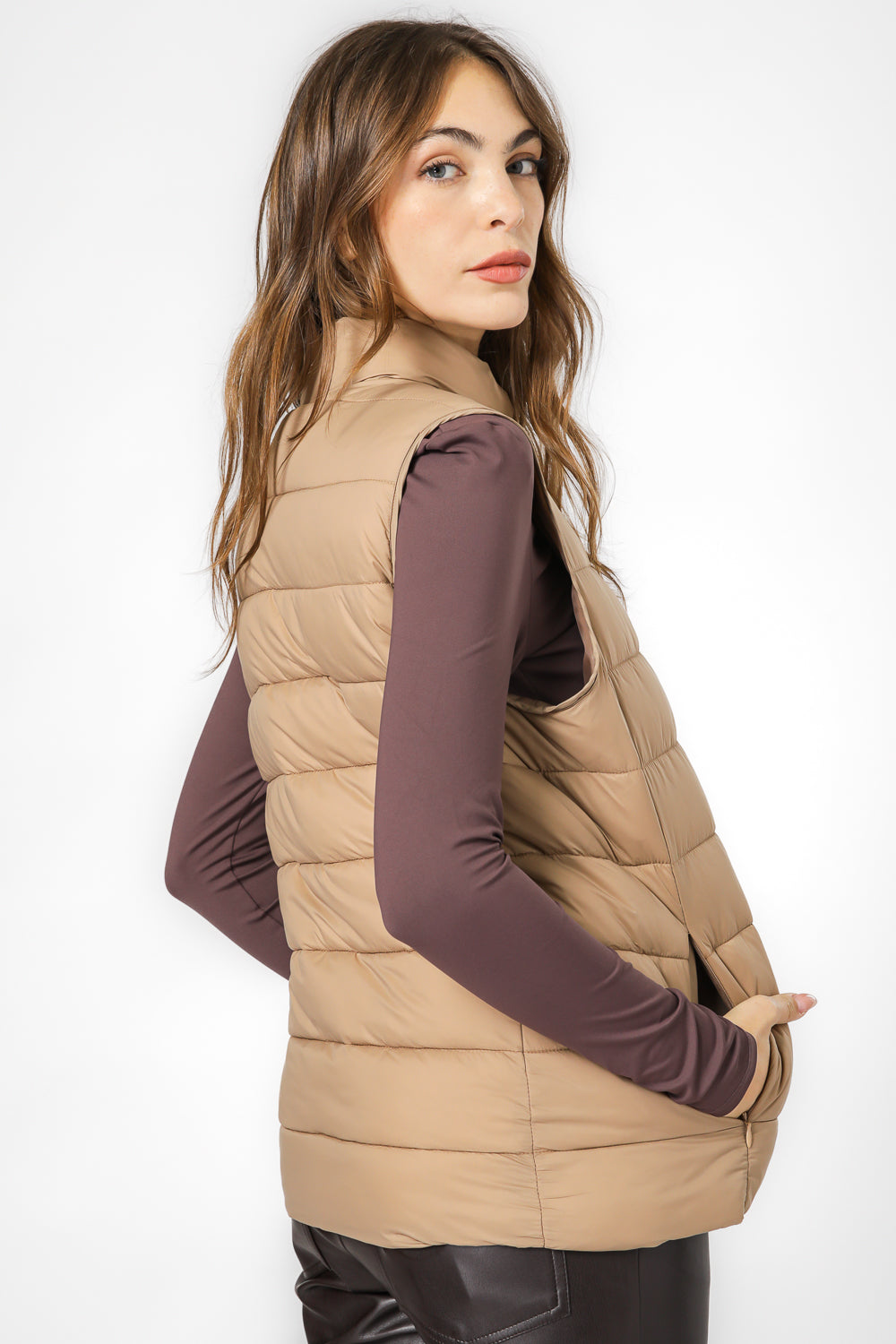 ווסט מרופד עם צווארון גבוה | קנת קול