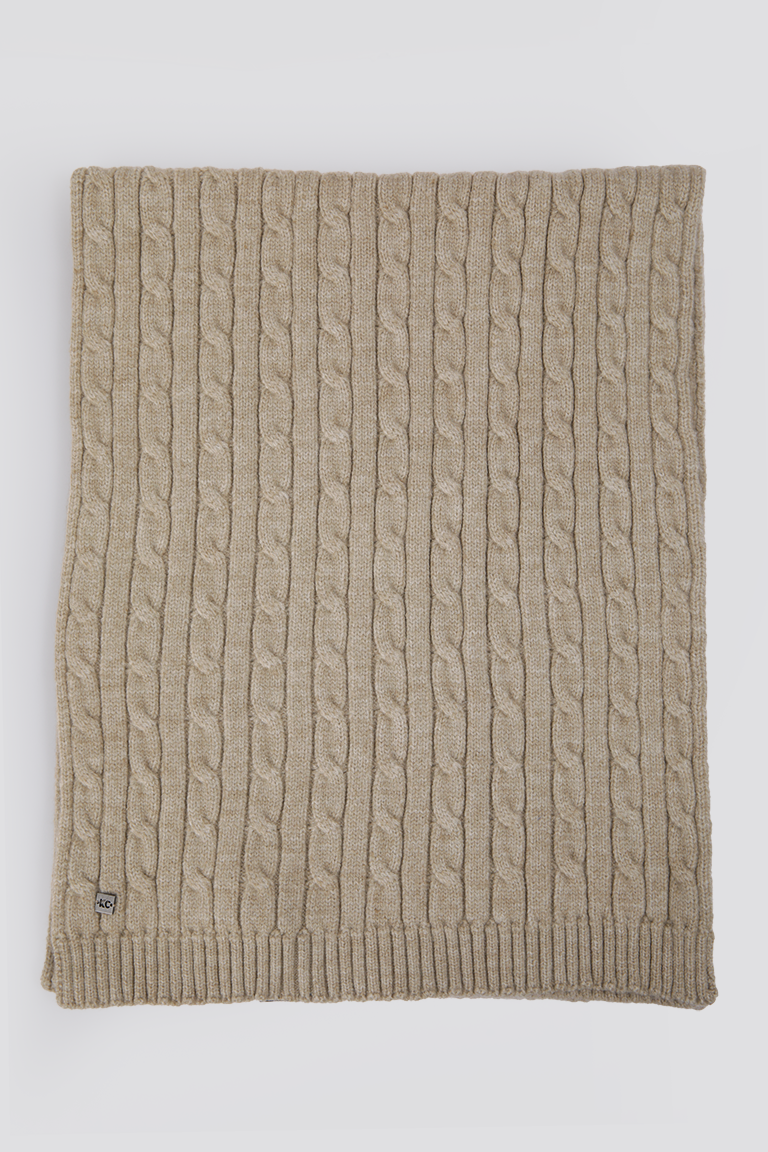 צעיף צמות לנשים בצבע מוקה