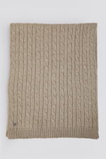 צעיף צמות לנשים בצבע מוקה