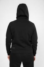 סווטשירט קפוצ'ון עם כיס קנגרו בצבע שחור