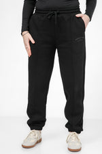 מכנסי טרנינג ארוכים לנשים בצבע שחור