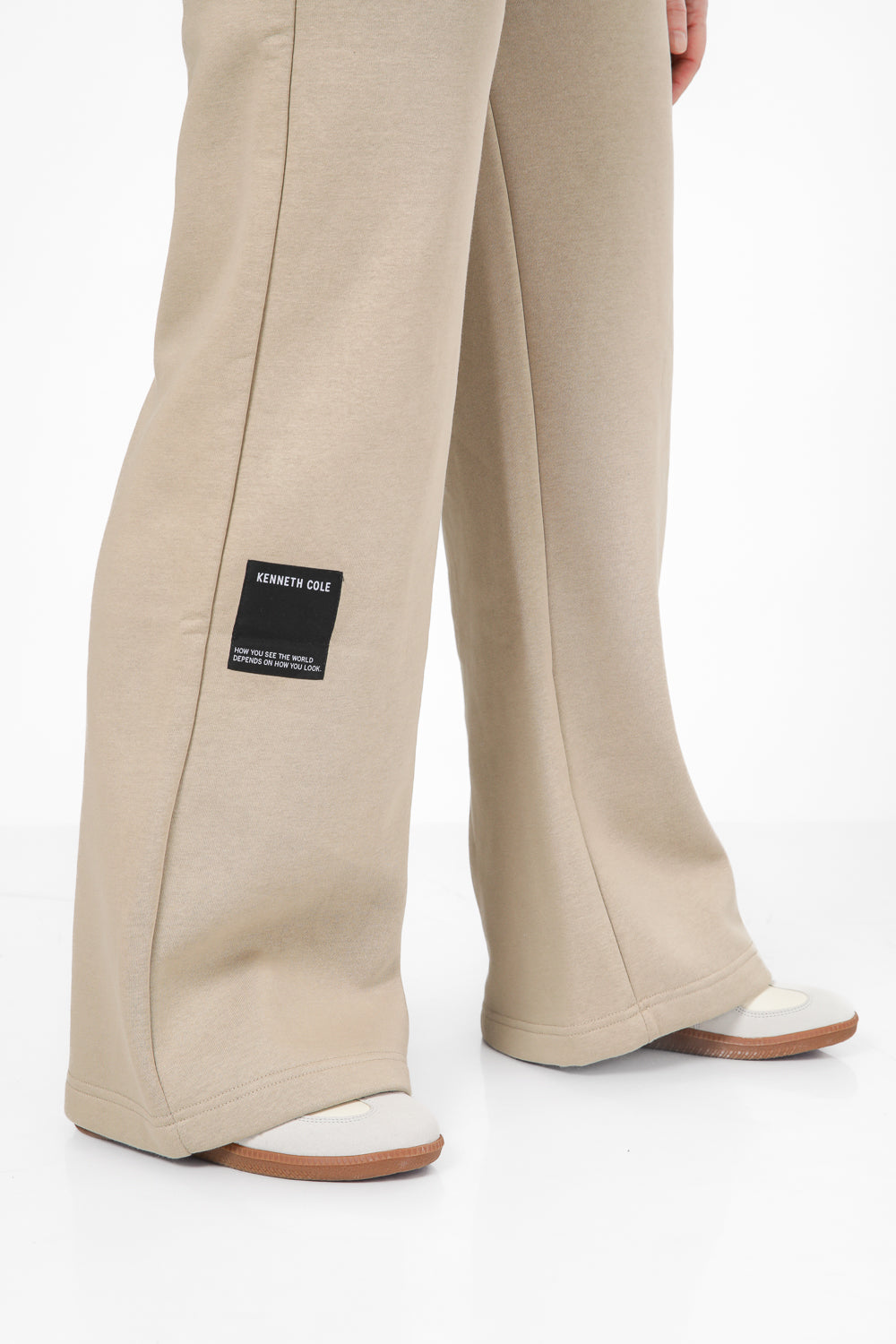 מכנסי טרנינג בגזרת Wide Leg בצבע מוקה