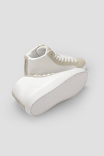 נעלי סניקרס גבוהות לנשים בצבע לבן/בז'