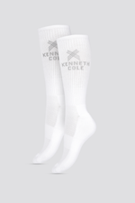 מארז 2 זוגות גרבי ספורט גבוהים בצבע לבן