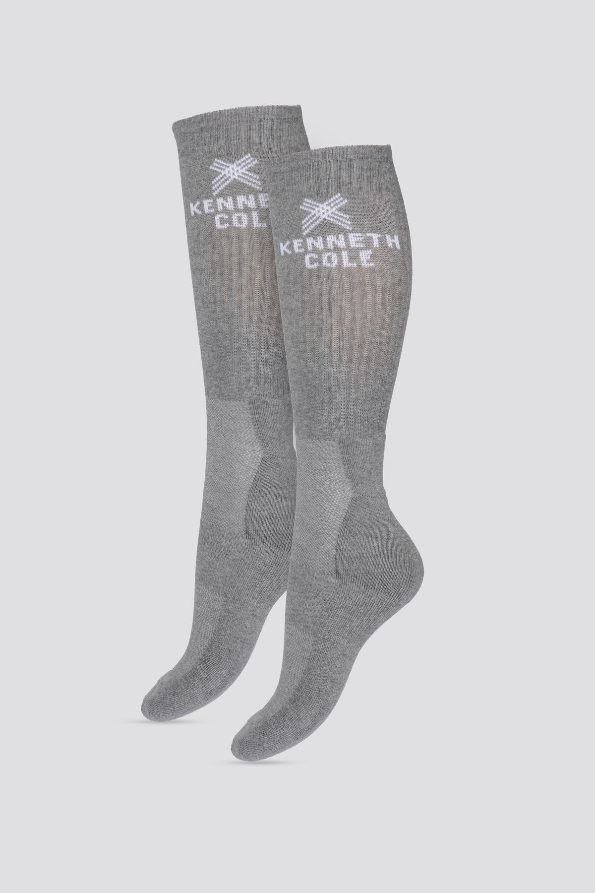 מארז 2 זוגות גרבי ספורט גבוהים בצבע אפור