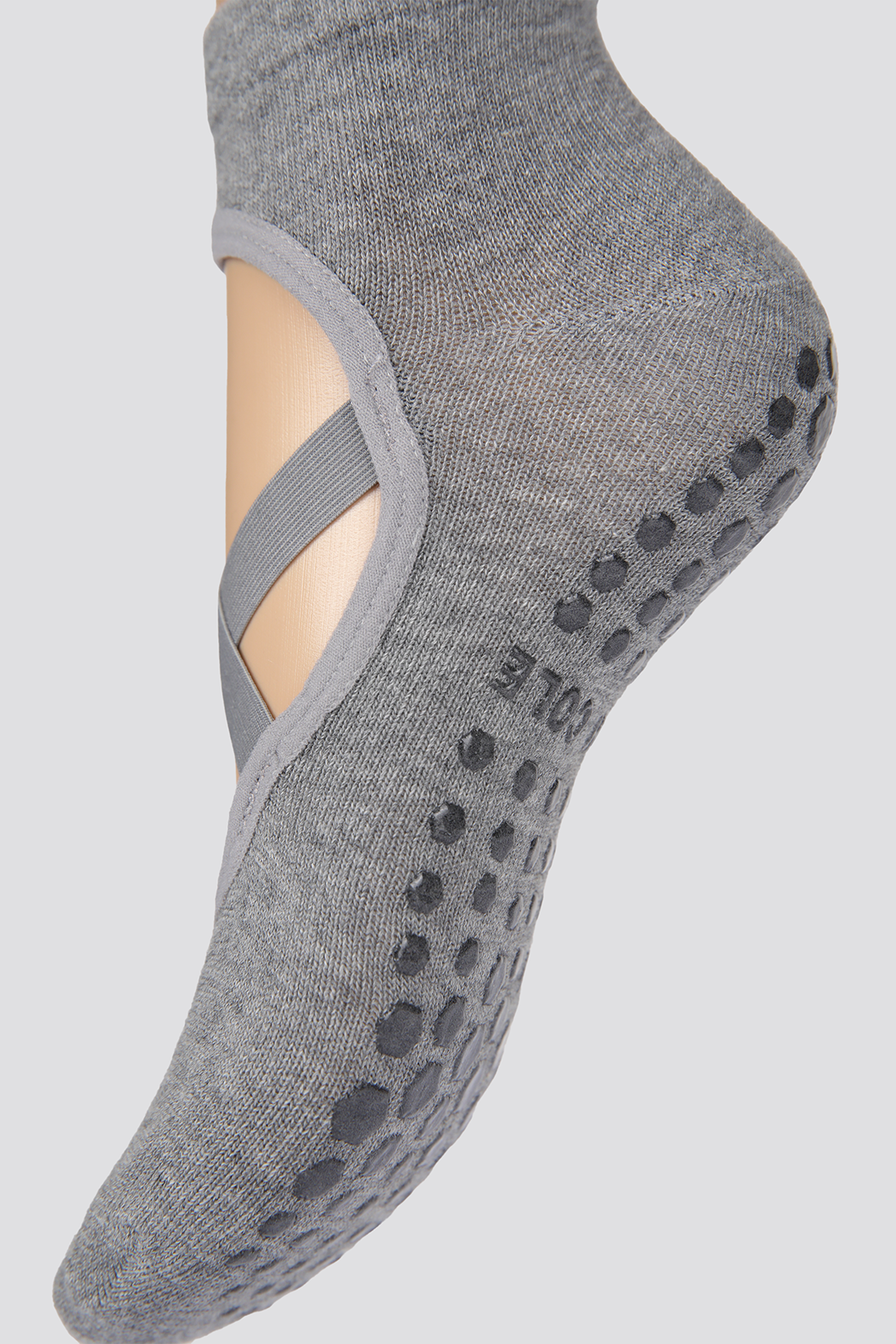 זוג גרבי יוגה לנשים בצבע אפור