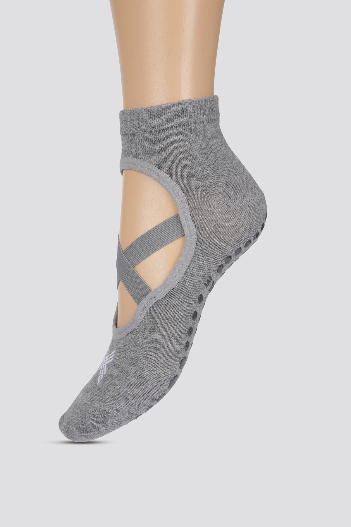 זוג גרבי יוגה לנשים בצבע אפור