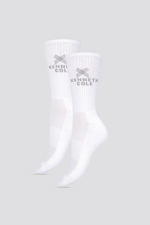 מארז 2 זוגות גרבי ספורט גבוהים בצבע לבן