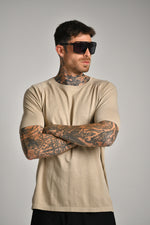 חולצת סימלס רגלן שרוול קצר בצבע בז'