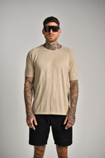 חולצת סימלס רגלן שרוול קצר בצבע בז'