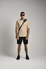 חולצת סימלס רגלן שרוול קצר בצבע בז'