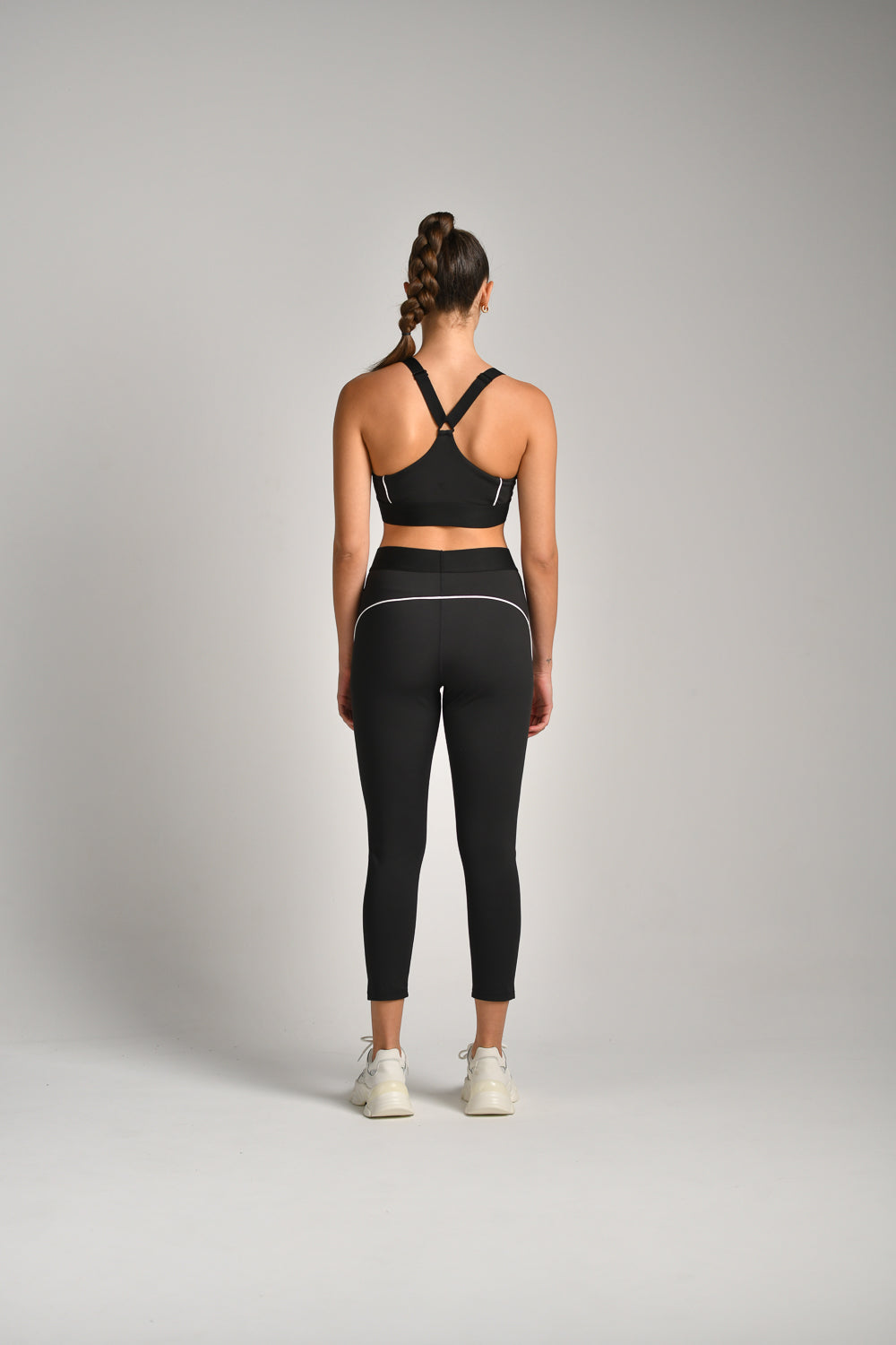 טייץ ארוך בעל חגורת מותן סרט גומי