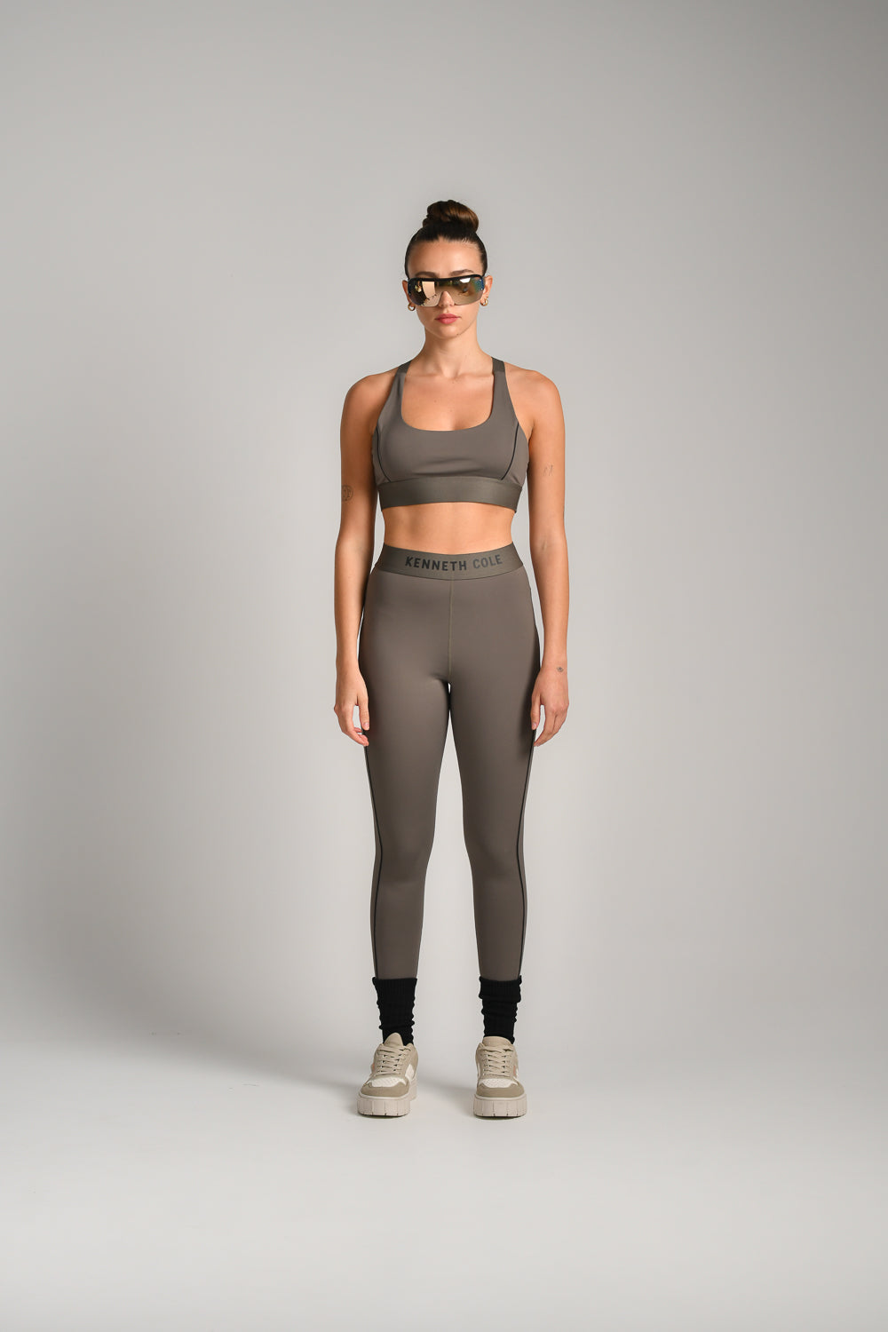 טייץ ארוך בעל חגורת מותן סרט גומי