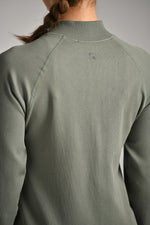 ג'קט ספורט ארוך סימלס רוכסן מלא בצבע ירוק זית