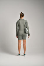 ג'קט ספורט ארוך סימלס רוכסן מלא בצבע ירוק זית