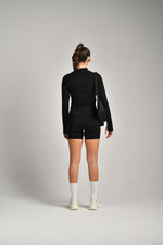 ג'קט ספורט ארוך סימלס רוכסן מלא בצבע שחור