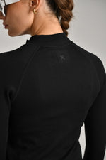 ג'קט ספורט ארוך סימלס רוכסן מלא בצבע שחור