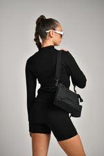 ג'קט ספורט ארוך סימלס רוכסן מלא בצבע שחור