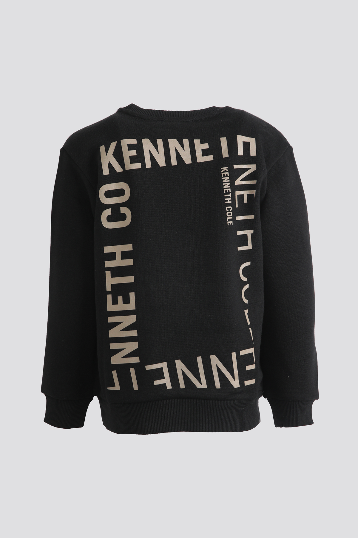 סווטשירט אוברסייז הדפס בגב בצבע שחור