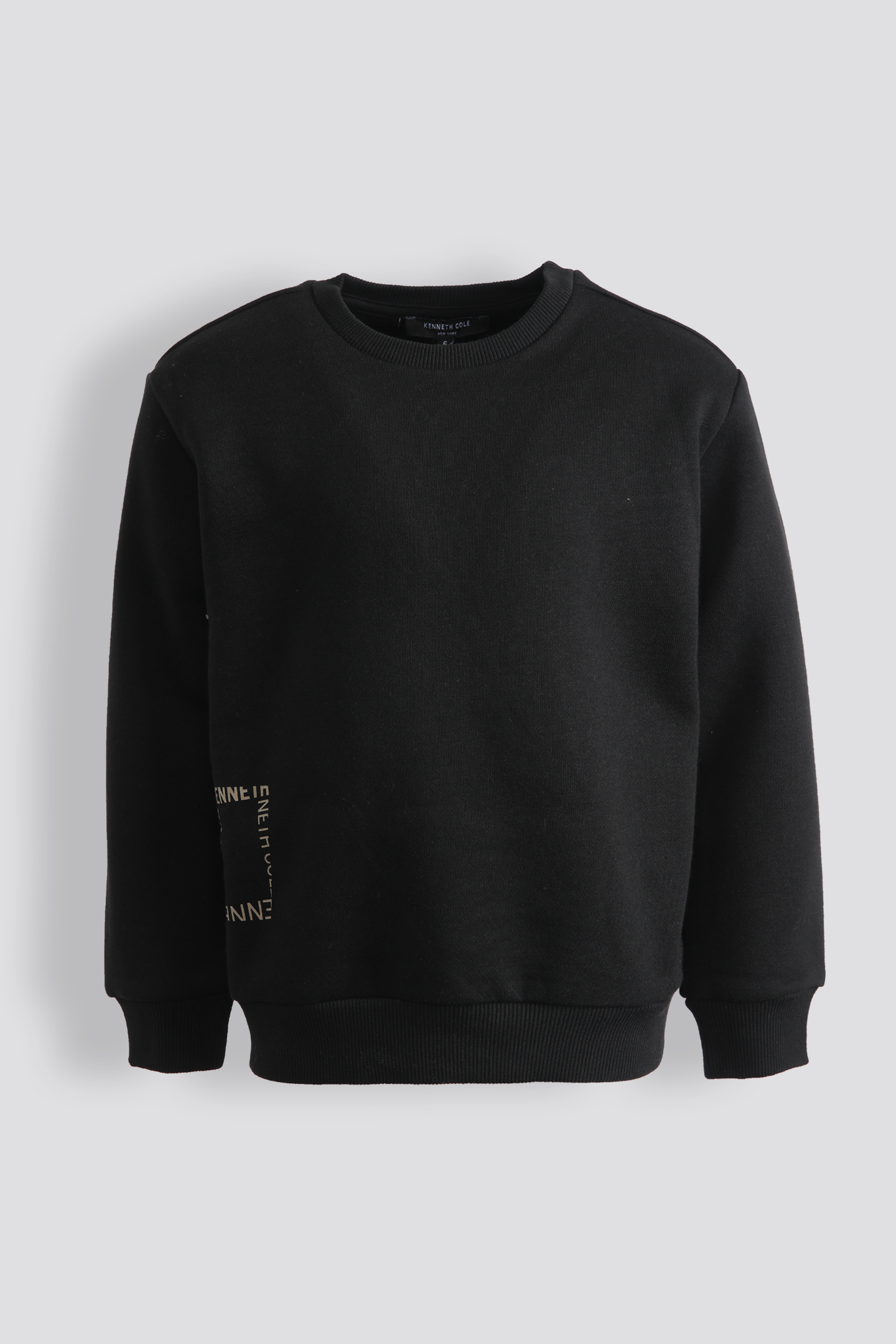 סווטשירט אוברסייז הדפס בגב בצבע שחור