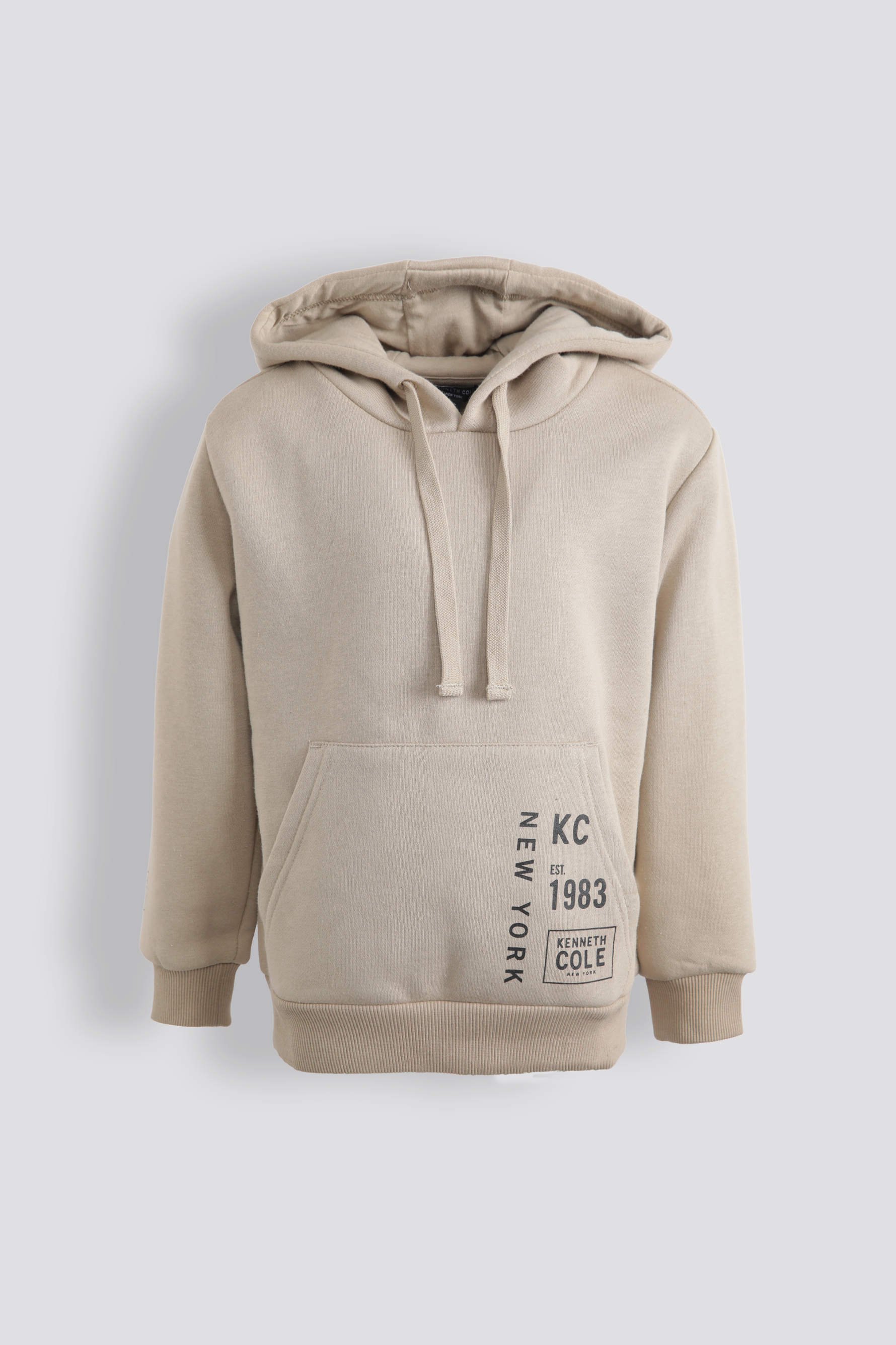 סווטשירט קפוצ'ון עם כיס קנגרו בצבע כאמל