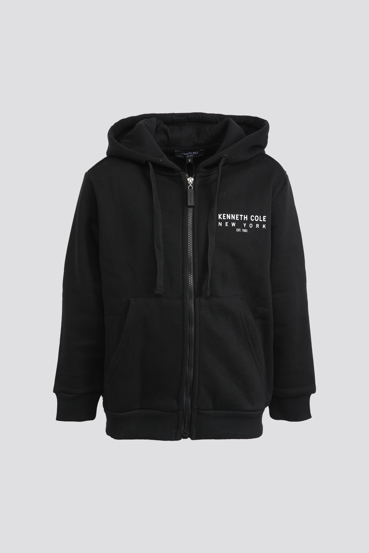 סווטשירט קפוצ'ון עם רוכסן בצבע שחור