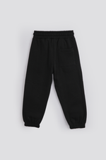 מכנסי ג'וגר ארוכים סיומת אלסטית בצבע שחור