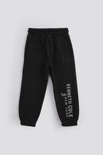 מכנסי ג'וגר ארוכים סיומת אלסטית בצבע שחור