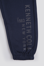 מכנסי ג'וגר ארוכים סיומת אלסטית בצבע נייבי