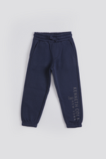 מכנסי ג'וגר ארוכים סיומת אלסטית בצבע נייבי