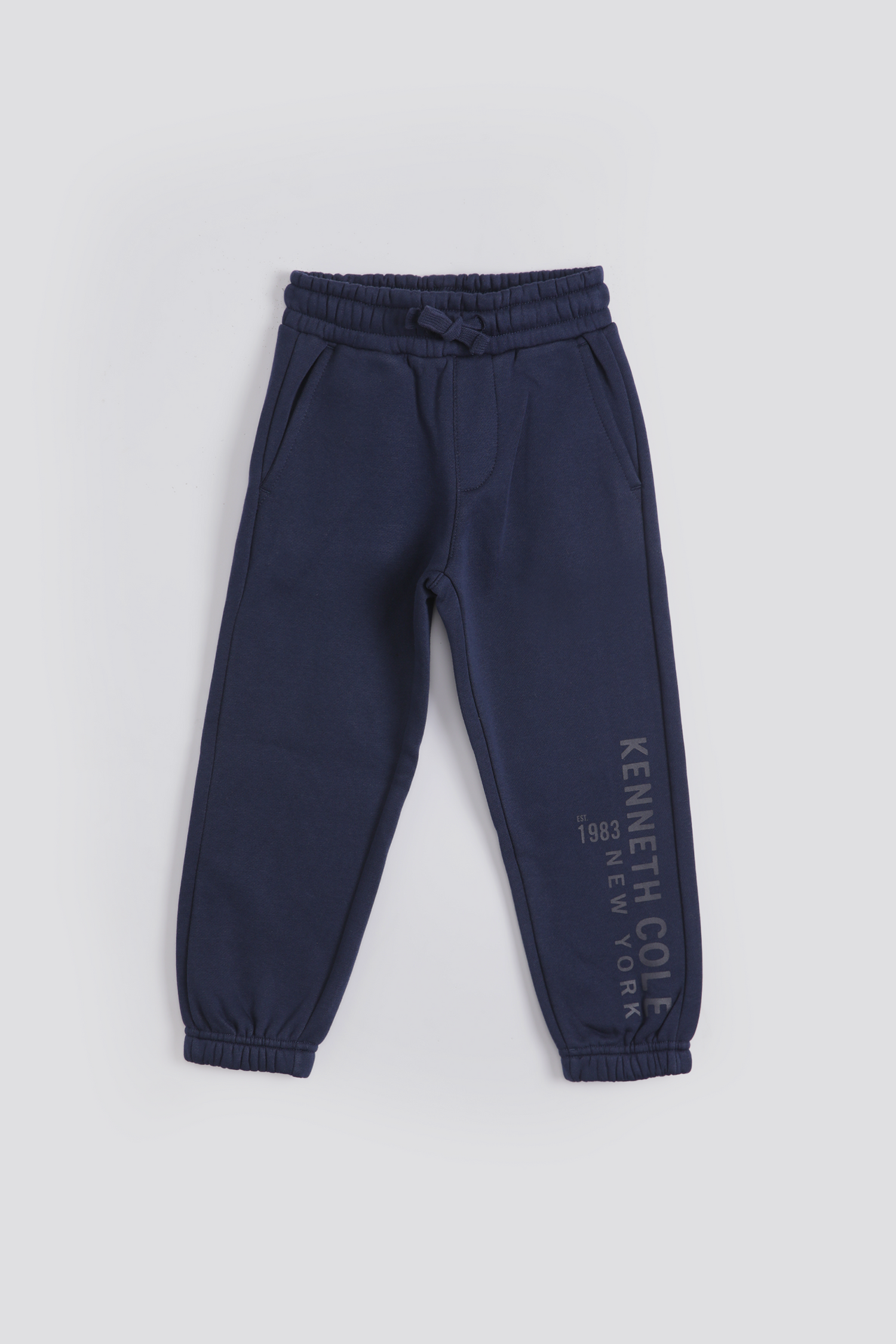 מכנסי ג'וגר ארוכים סיומת אלסטית בצבע נייבי