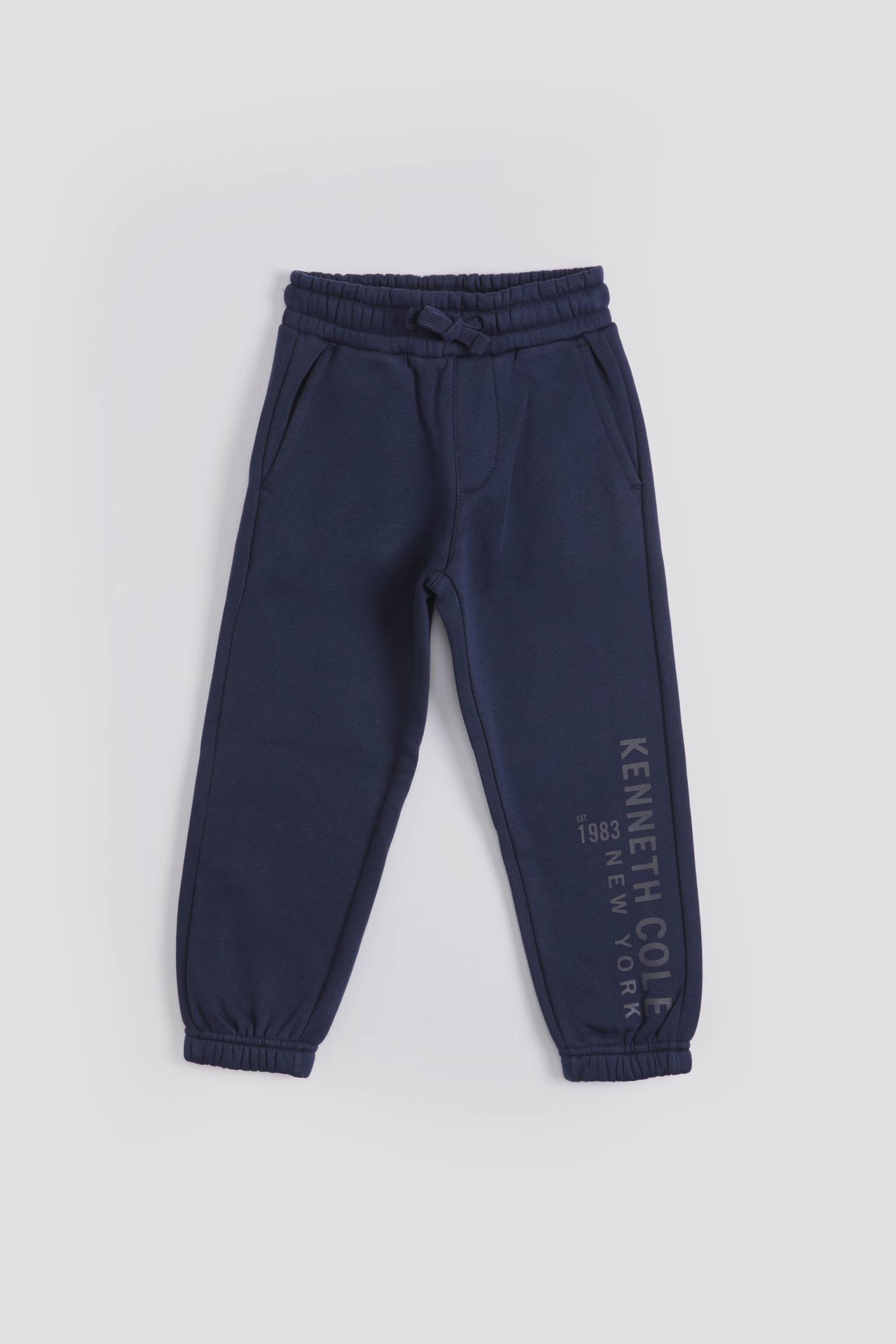 מכנסי ג'וגר ארוכים סיומת אלסטית בצבע נייבי