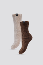 מארז 2 זוגות גרביים פלאפיים בצבע חום ובז'