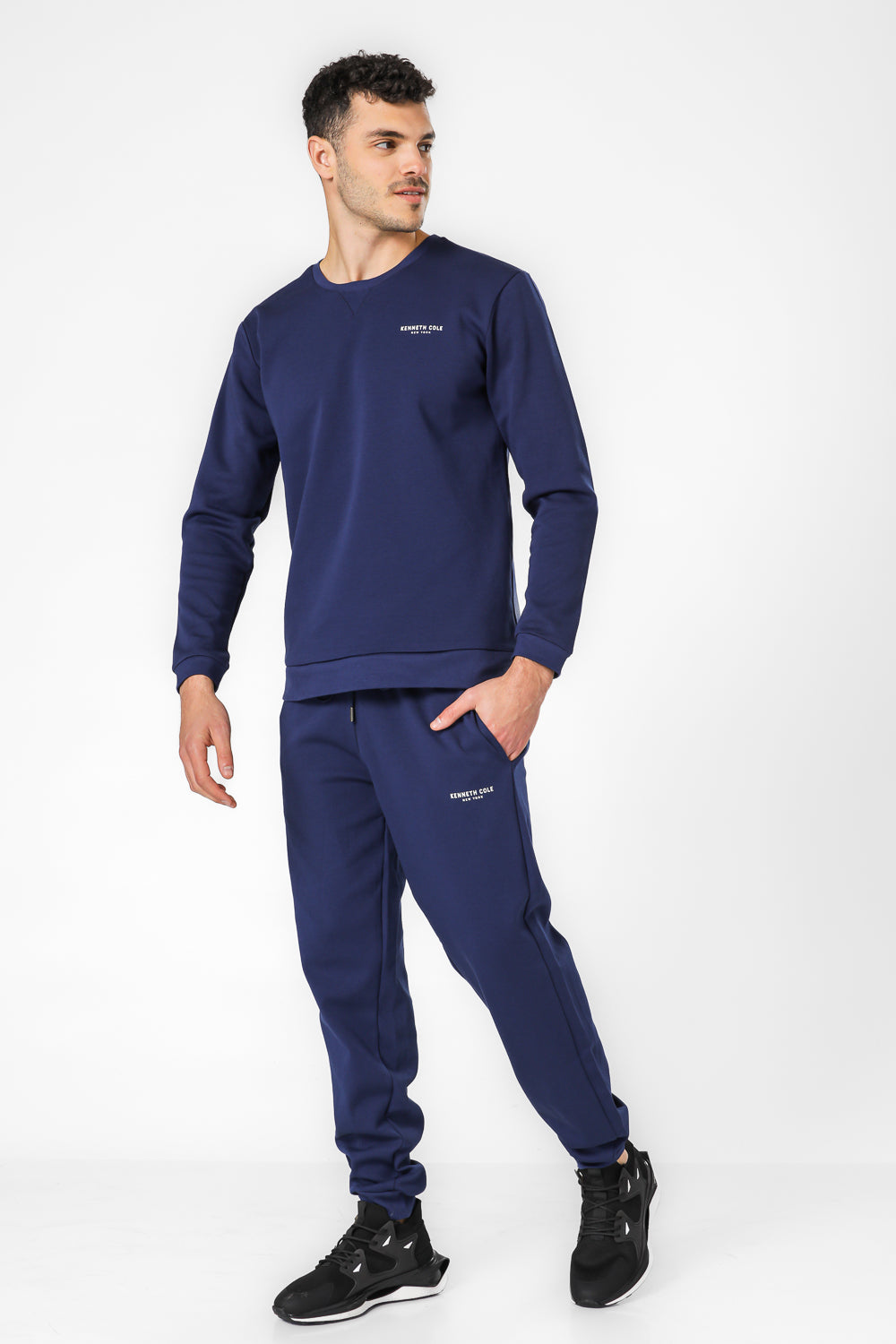 סווטשירט אינטרלוק בצבע נייבי