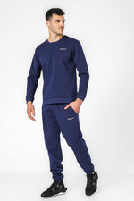 סווטשירט אינטרלוק בצבע נייבי