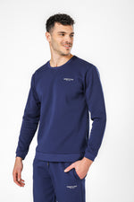 סווטשירט אינטרלוק בצבע נייבי