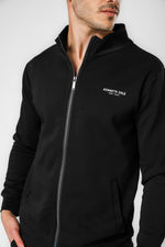 סווטשירט צווארון גבוה עם רוכסן בצבע שחור