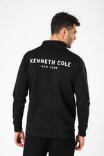 סווטשירט צווארון גבוה עם רוכסן בצבע שחור