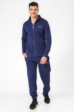 סווטשירט צווארון גבוה עם רוכסן בצבע נייבי